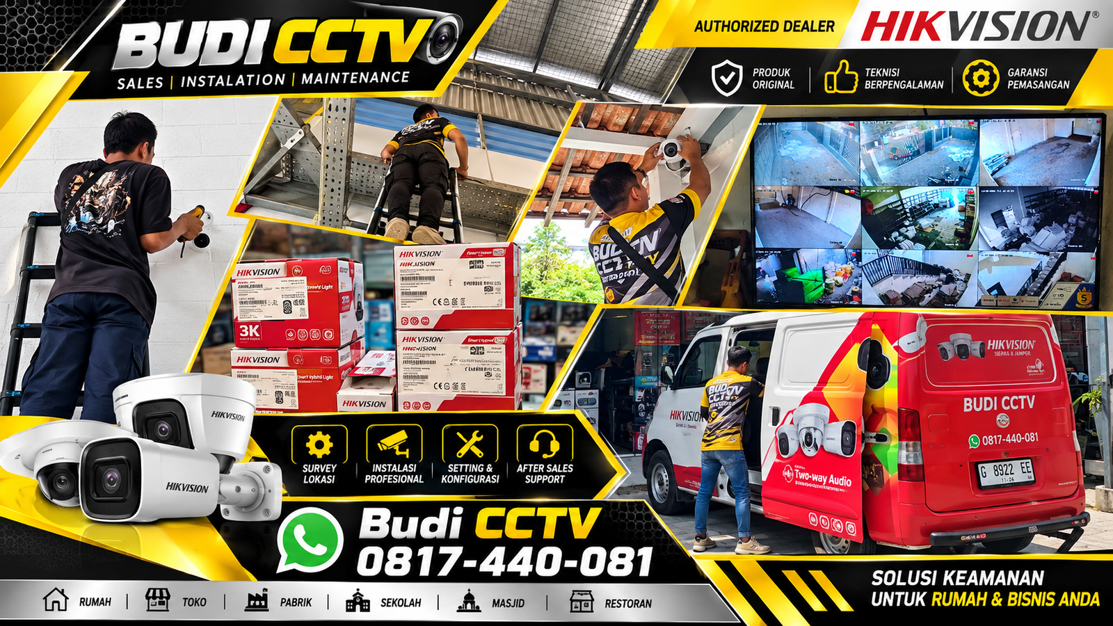 Pemasangan CCTV Hikvision pada Gudang Cirebon