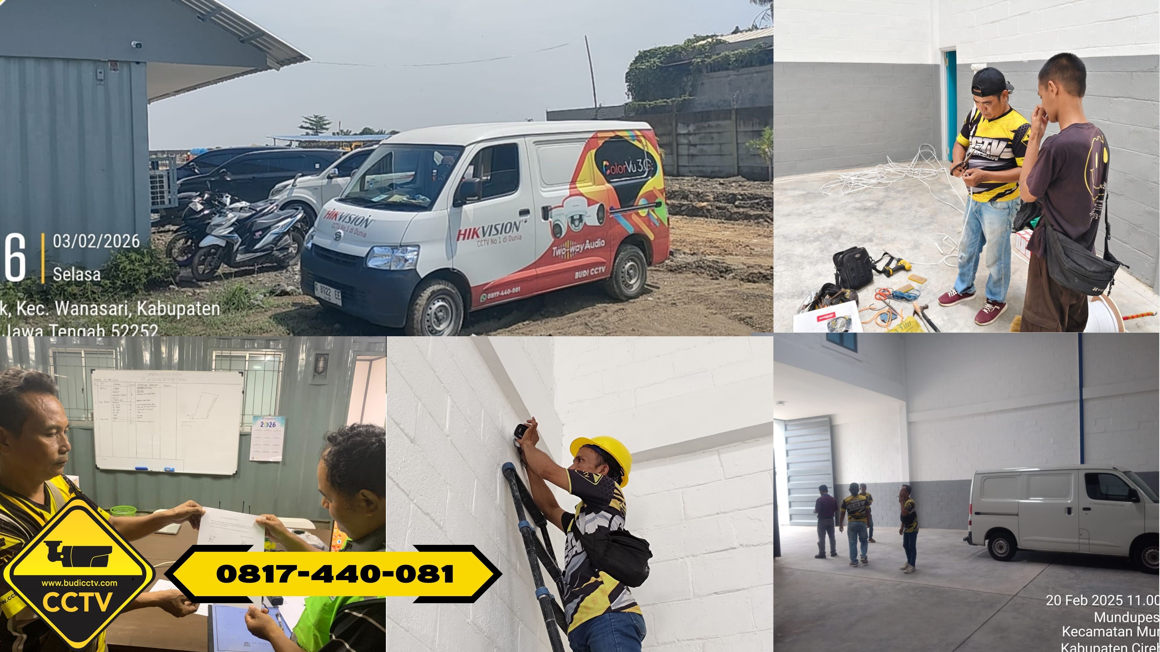 Pemasangan CCTV Hikvision 16 Channel Smart Hybrid Light 5MP di Perusahaan Area Kota Cirebon