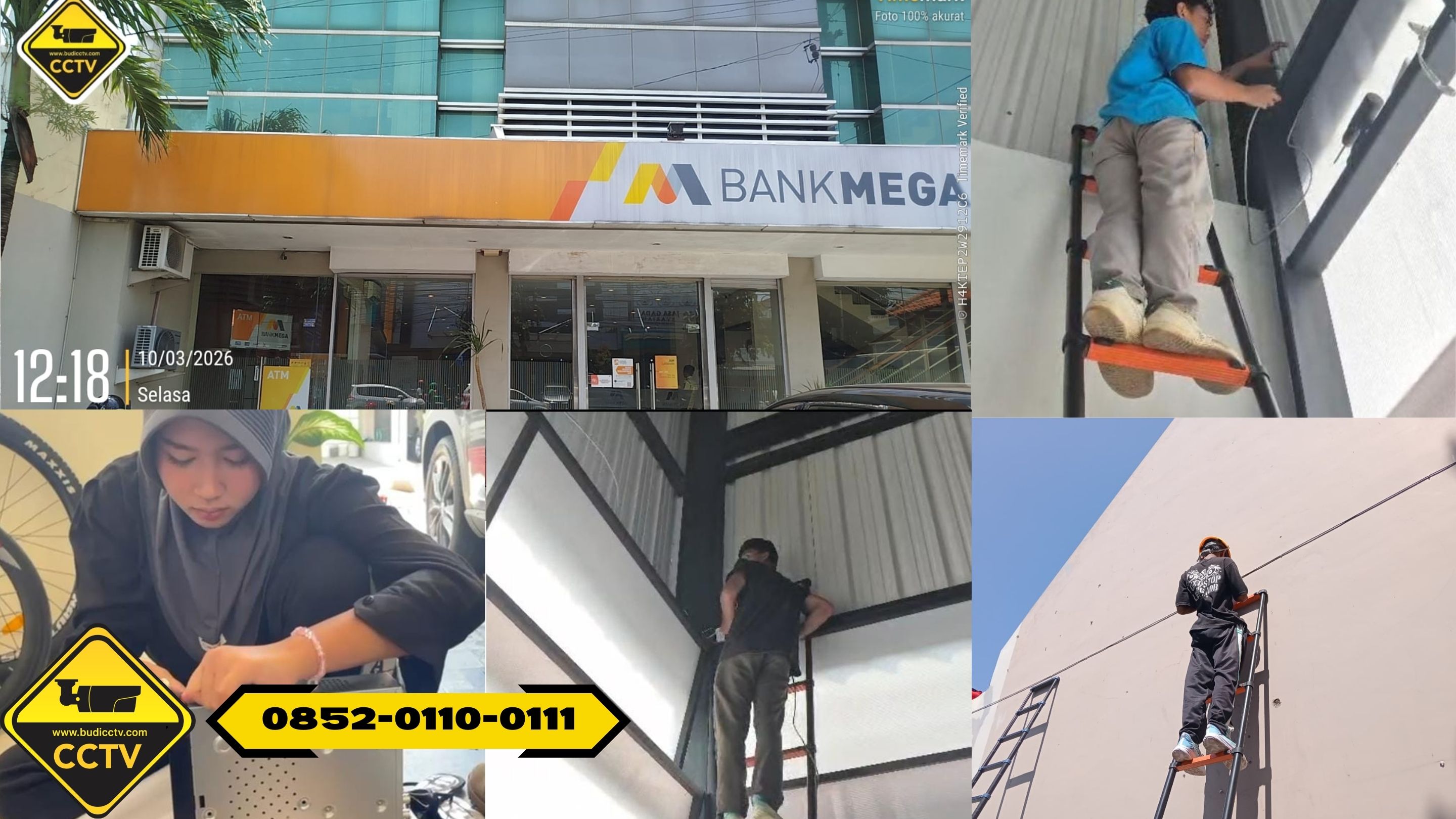 Pemasangan CCTV Hikvision 8 Channel Smart Hybrid Light 5MP di Bank Area Cirebon