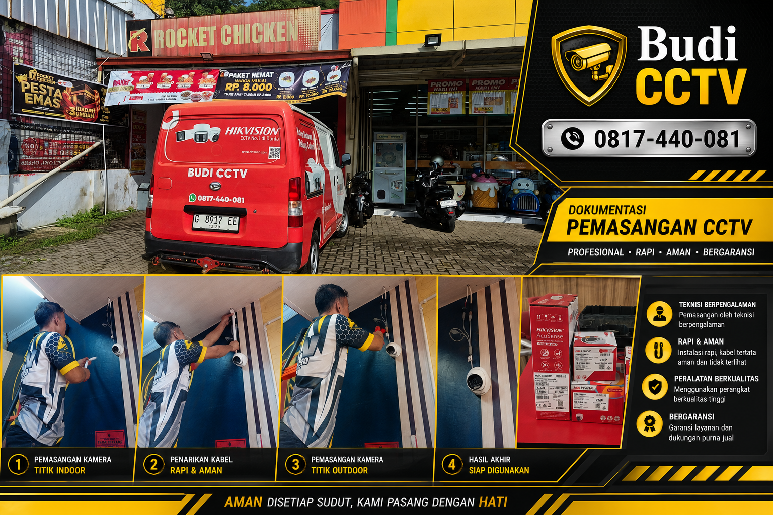 Gambar: Pemasangan CCTV di Rocket Chicken Wado: Monitoring Lebih Mudah dan Aman
