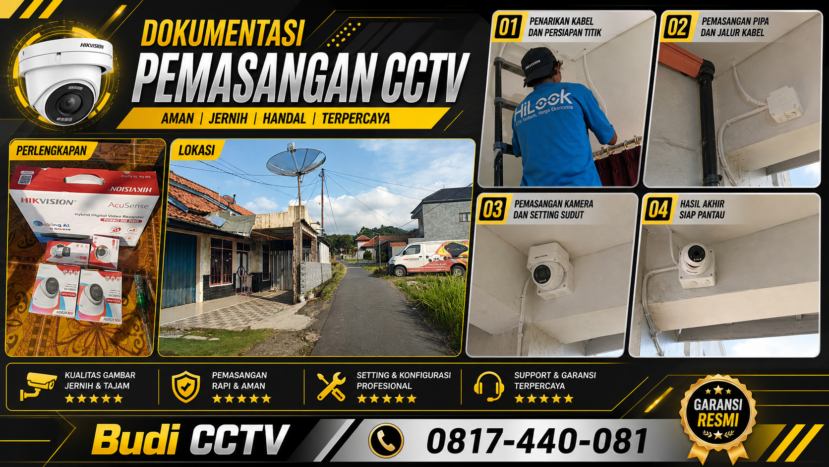 Jasa Pasang CCTV Cirebon, Instalasi di Dukupuntang dengan Sistem Hybrid Light dan Audio Dua Arah