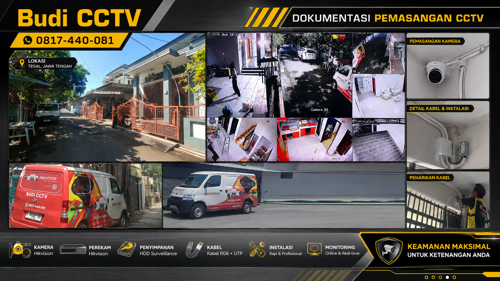 Instalasi CCTV di Rumah Area Cirebon Menggunakan Hikvision Two Way Audio