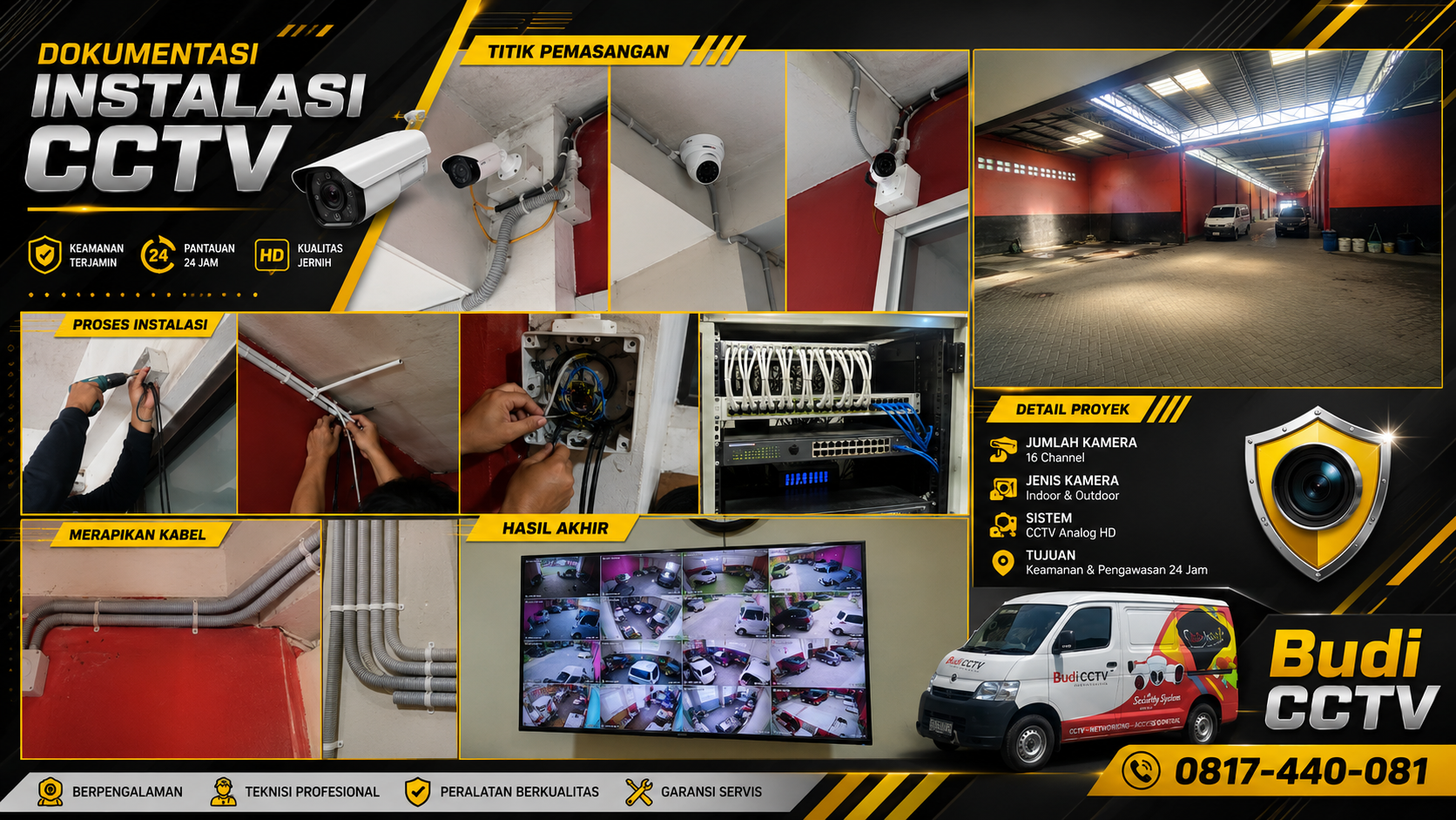 Instalasi CCTV Hikvision di Bengkel Cirebon, Rekaman Lebih Aman