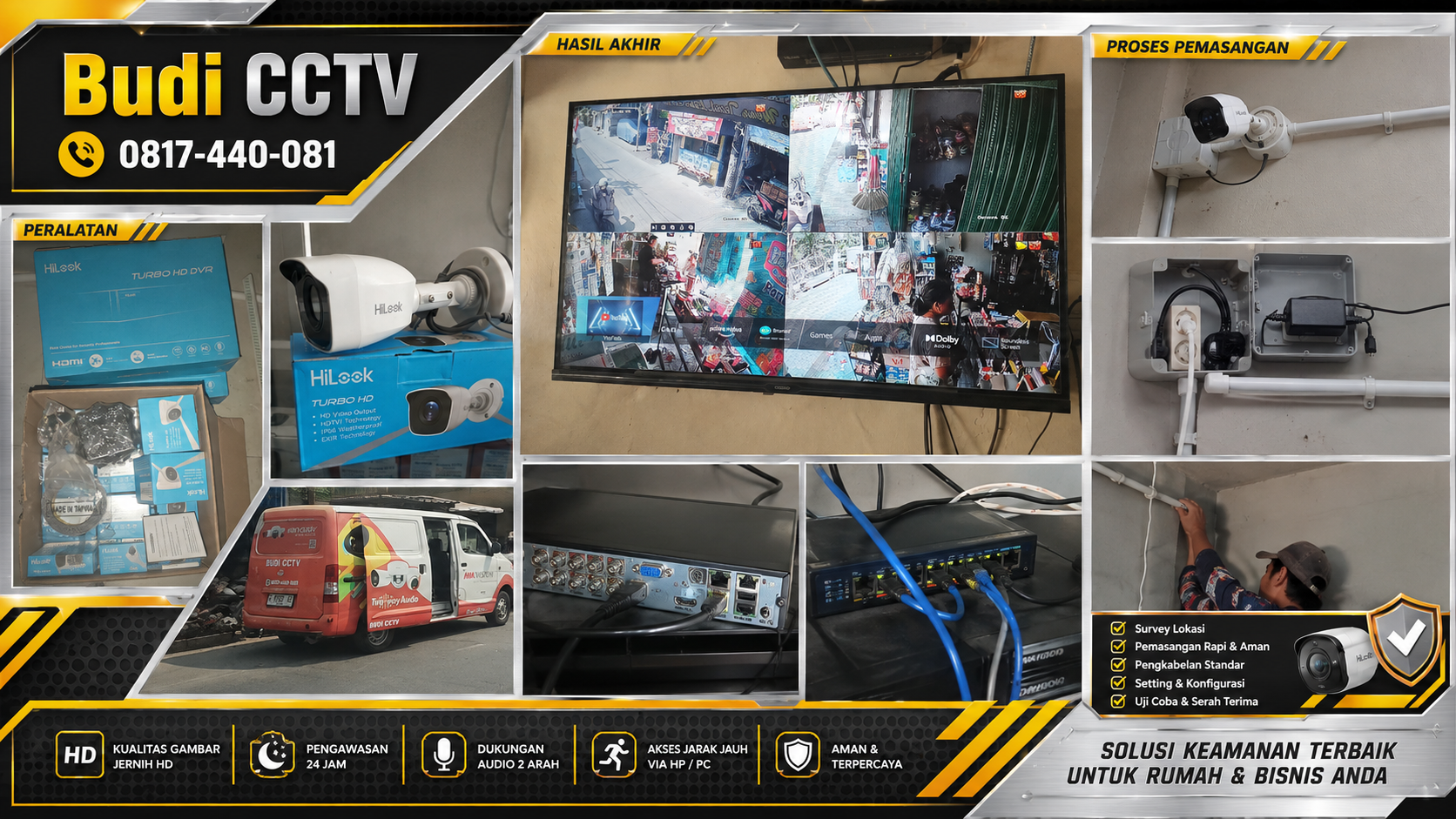 Instalasi CCTV HiLook Cirebon, Paket Siap Pasang