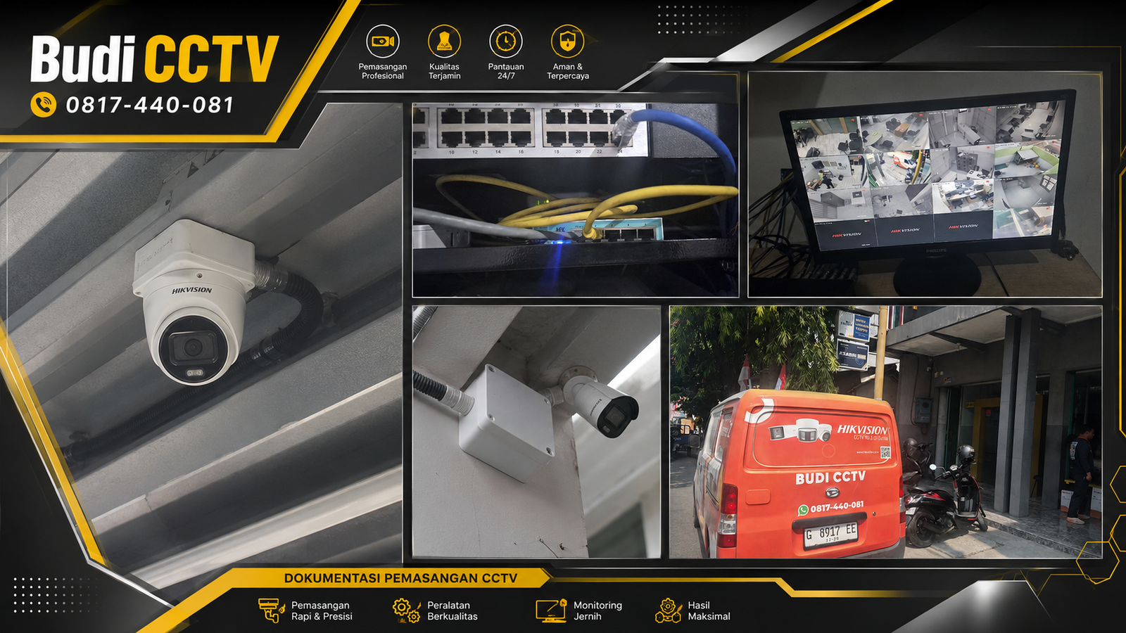 Pemasangan CCTV IP Camera Hikvision di Kantor Bank Cirebon