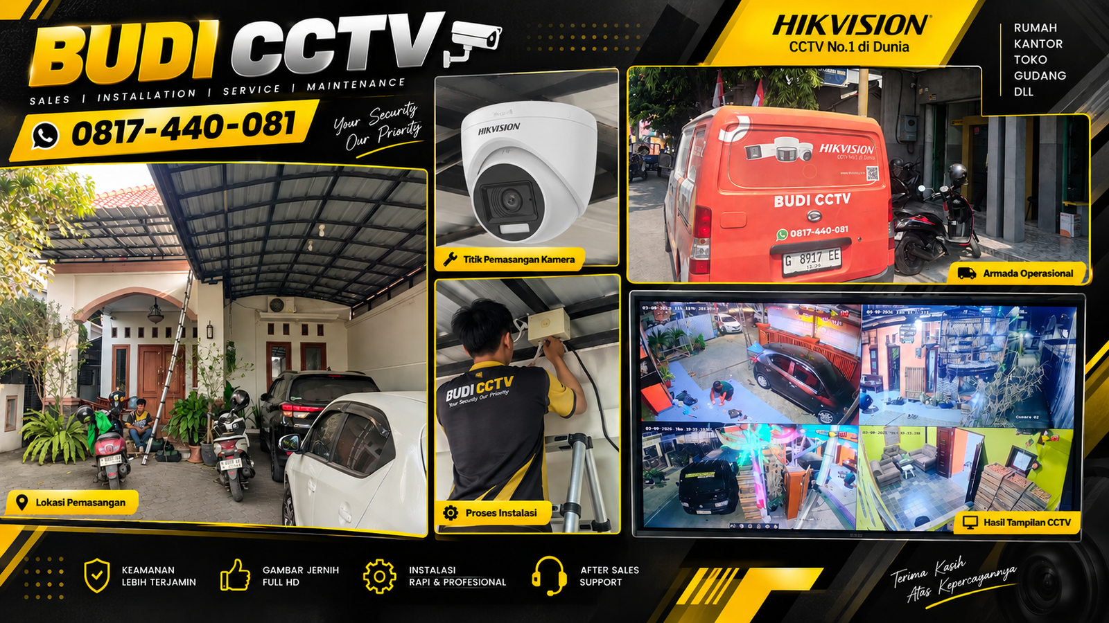 Instalasi CCTV Hikvision di Cirebon dengan Jaminan Keaslian Produk