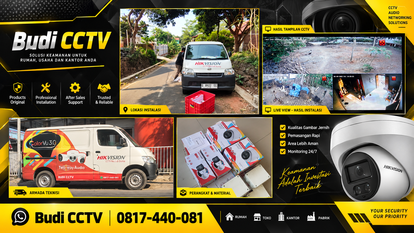 Instalasi CCTV Hikvision di Cirebon, Menjamin Keaslian Produk