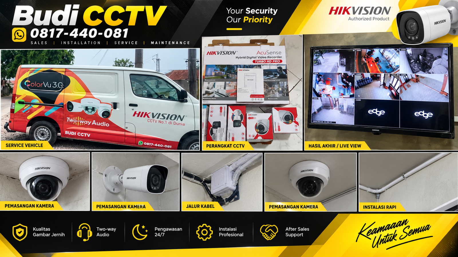 Pemasangan CCTV Hikvision di Kafe Cirebon, Solusi Pengawasan 24 Jam