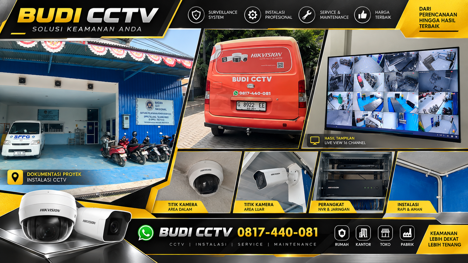 Instalasi CCTV Hikvision SPPG Cirebon, Sistem Pengawasan Terintegrasi untuk Dapur Gizi